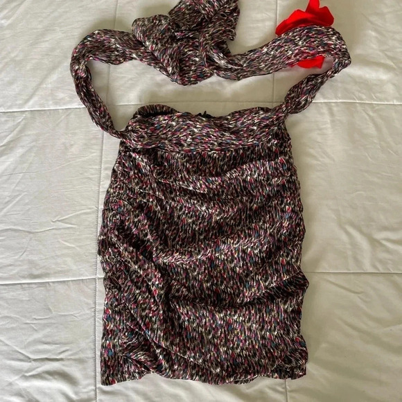 Ba&sh Dina mix print ruffle front tie mini skirt - Picture 3 of 11